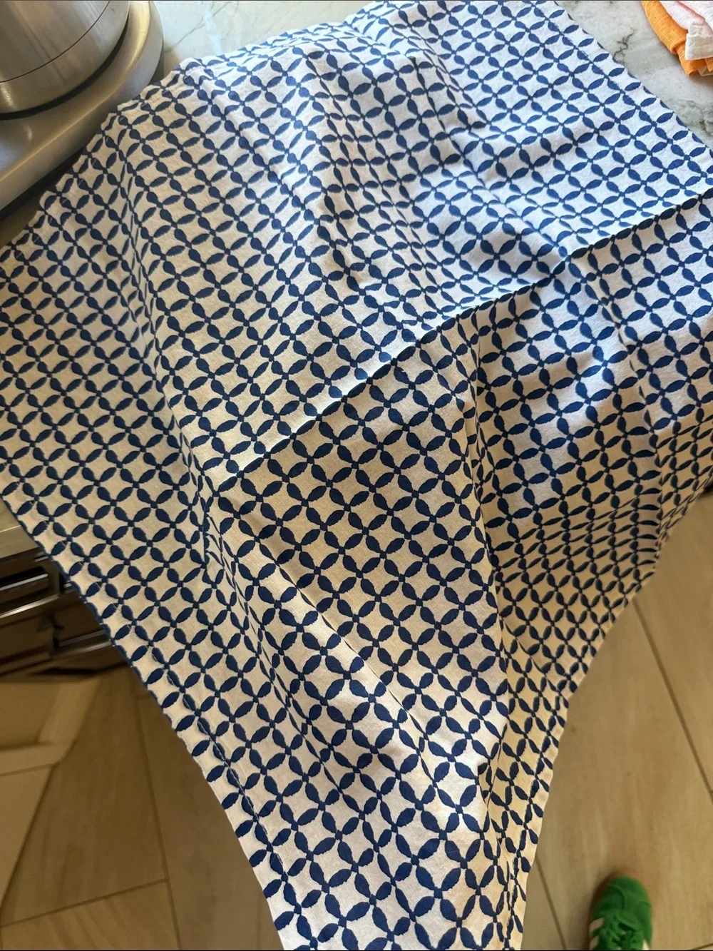 Cost Plus World Market Blue and White Geometric Dinner Napkins